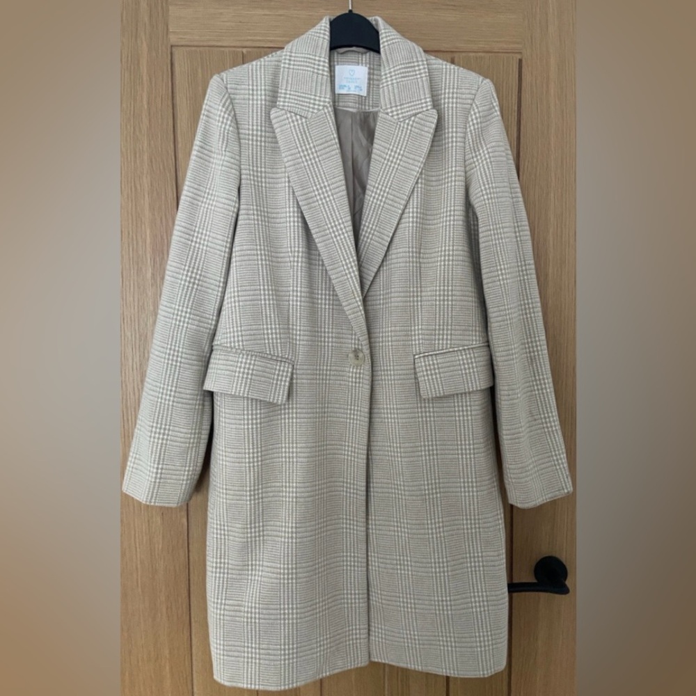 Primark Women's Beige Check Trench Coat